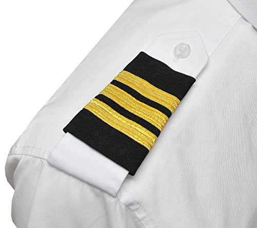Professional Pilot Epaulets - 3 Gold Bar - First Officer