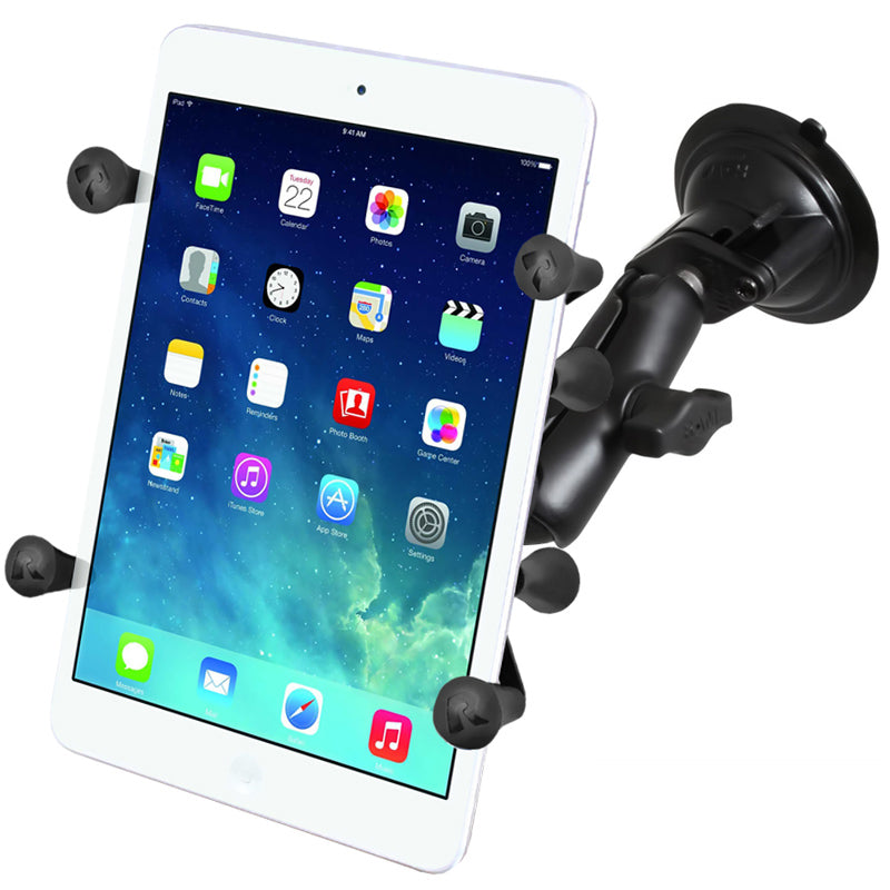 RAM Twist Lock Suction Cup Mount with Universal X-Grip® Cradle for 7 Tablets