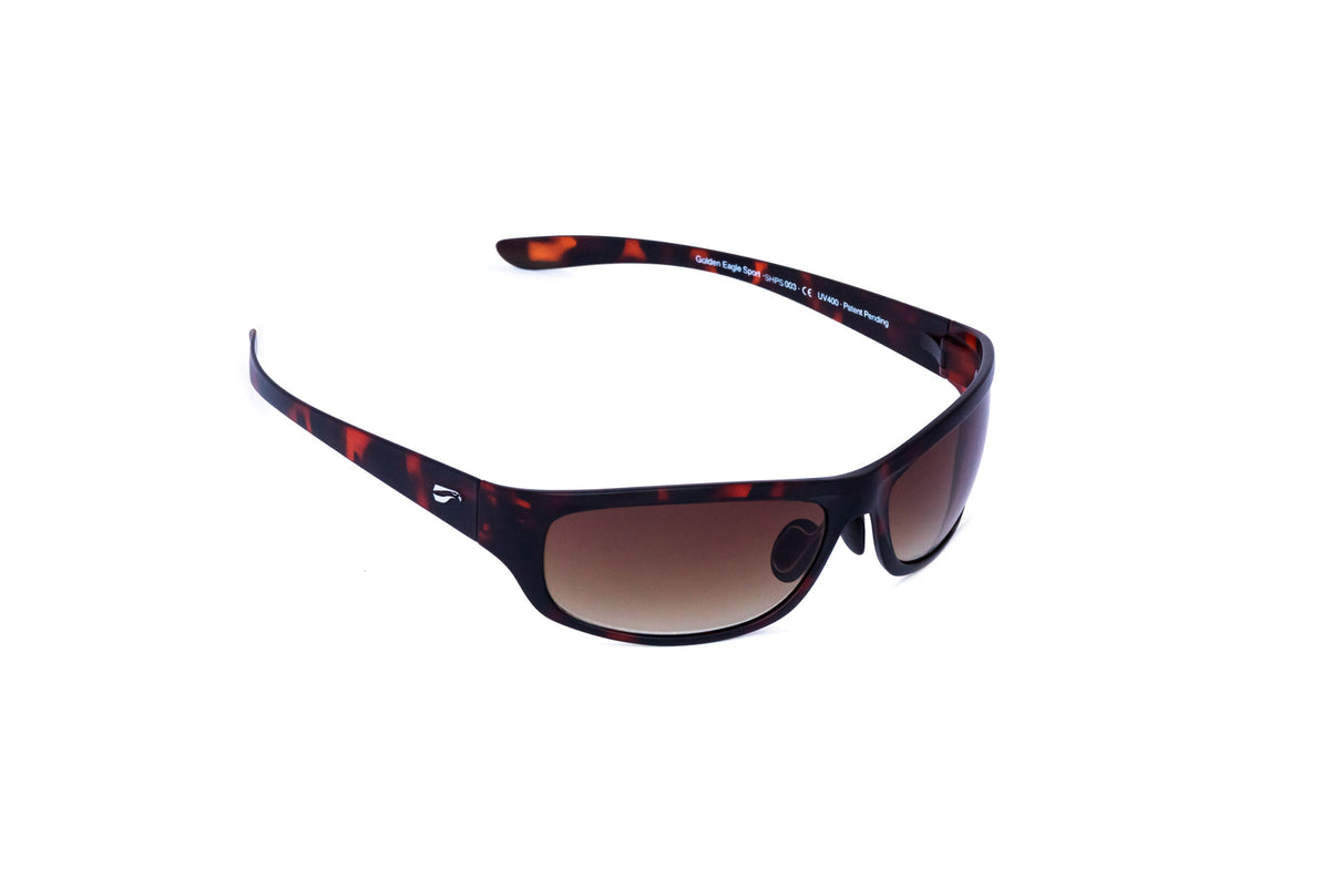 Flying Eyes Golden Eagle Sport Sunglasses - Satin Tortoise Shell - Gradient Copper
