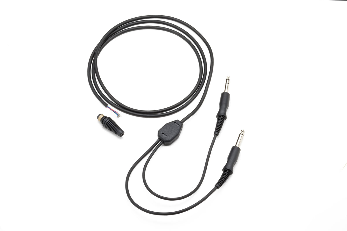 Pilot Communications - Mono Replacement Headset Comm-cord Cable (Chrome Plugs)