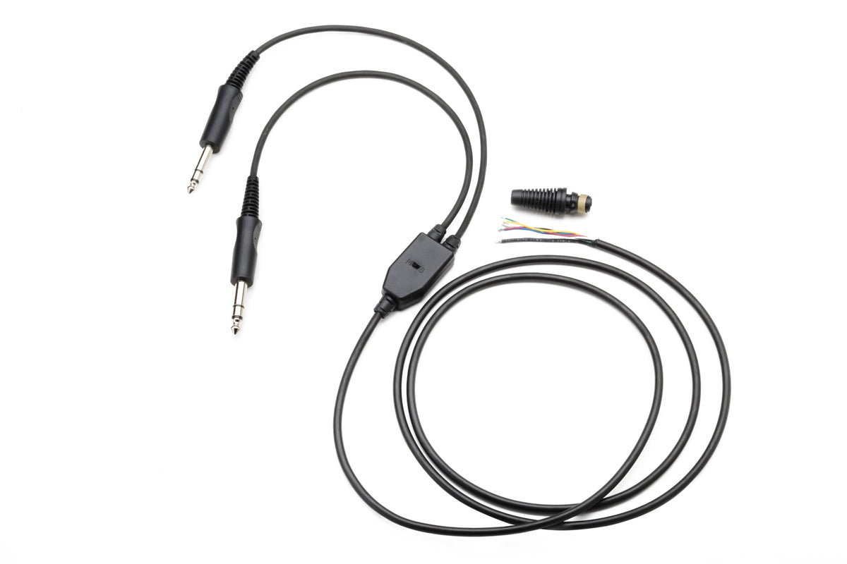 Pilot Communications - Mono/Stereo Replacement Headset Comm-cord (Chrome Plugs)