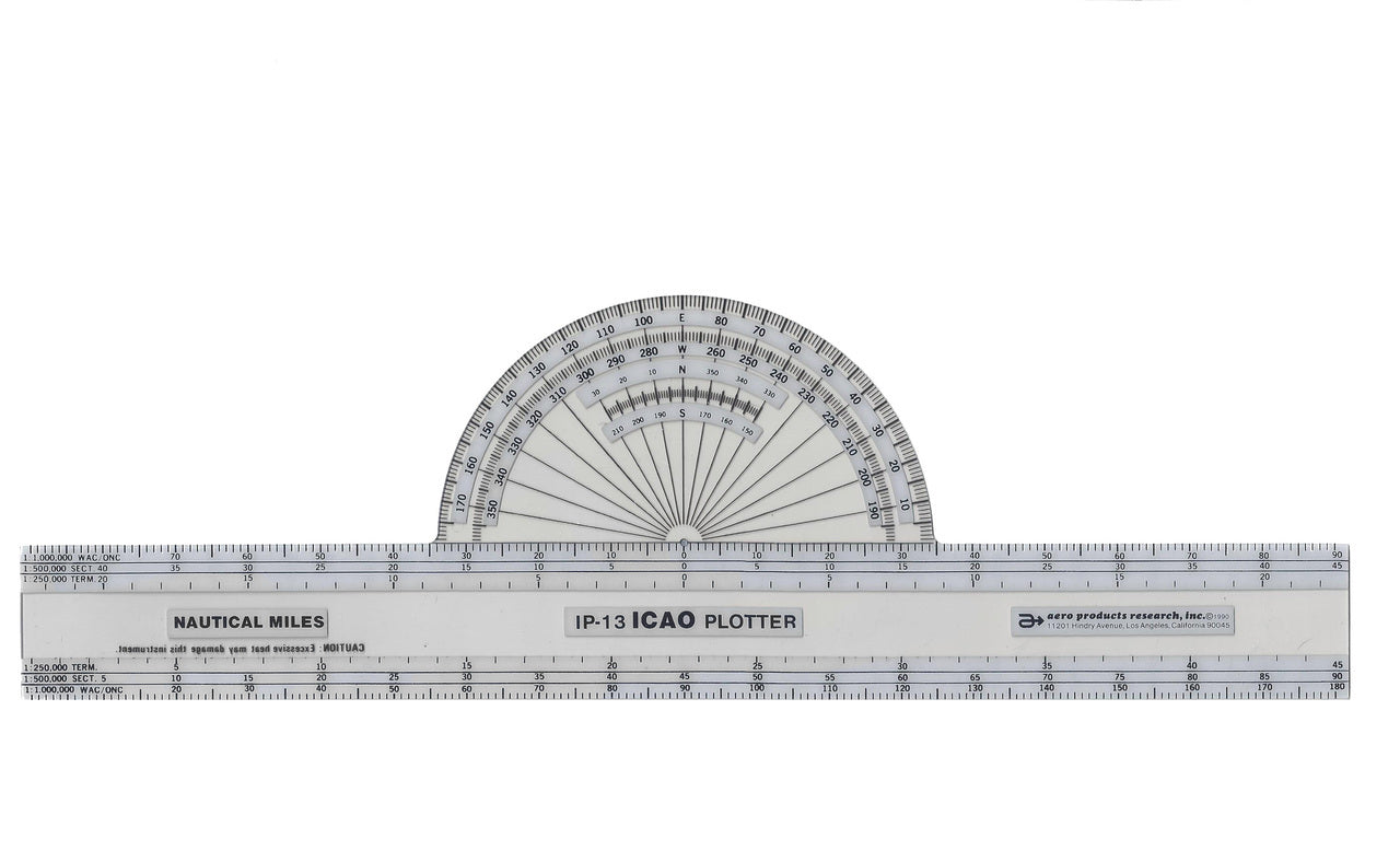 APR 13" ICAO International Fixed Azimuth Navigation Protractor Plotter