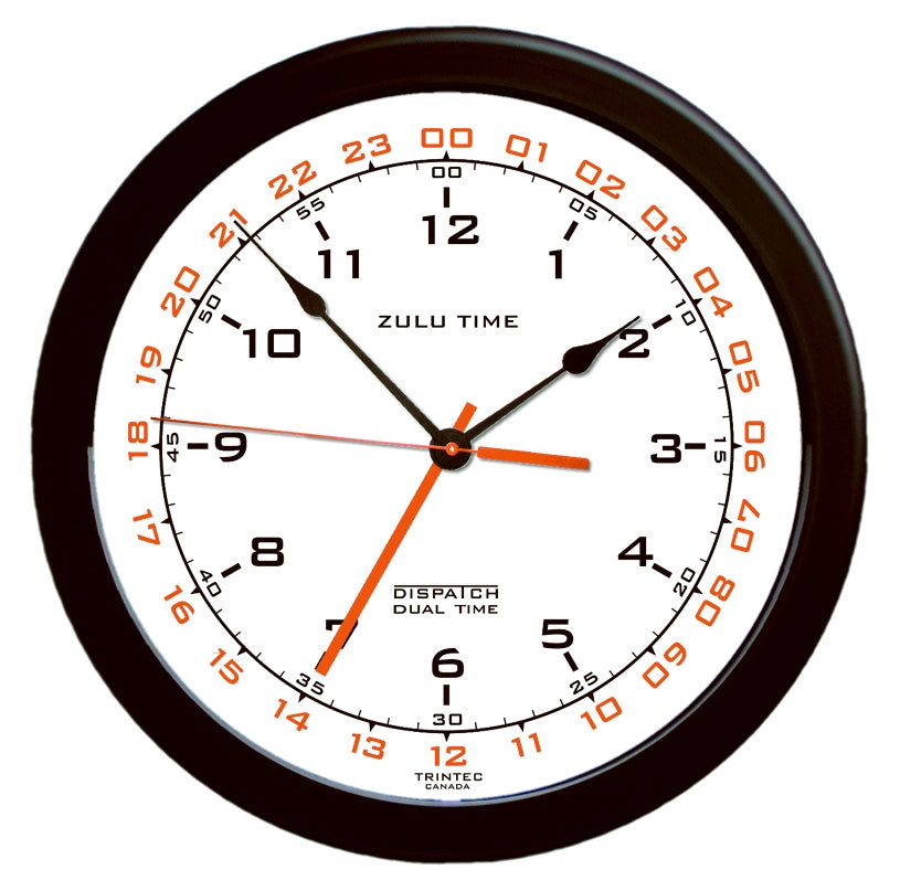 Zulu Time Clock - 14" with White Background